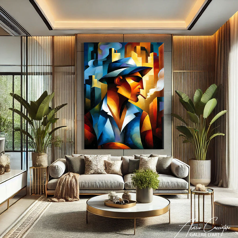 TABLEAU CUBISTE MODERNE AlessioCacciatore – mise en situation