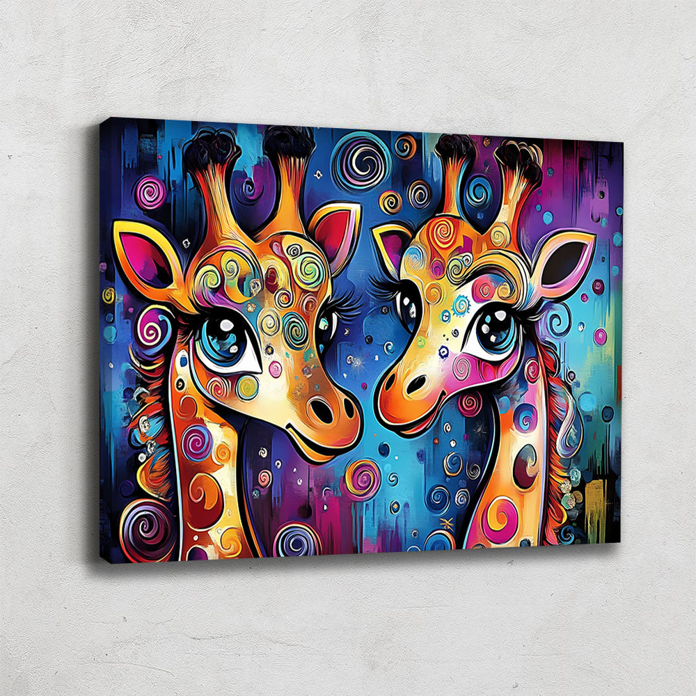 TABLEAU GIRAFES POP ART