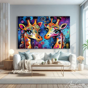 TABLEAU GIRAFES POP ART