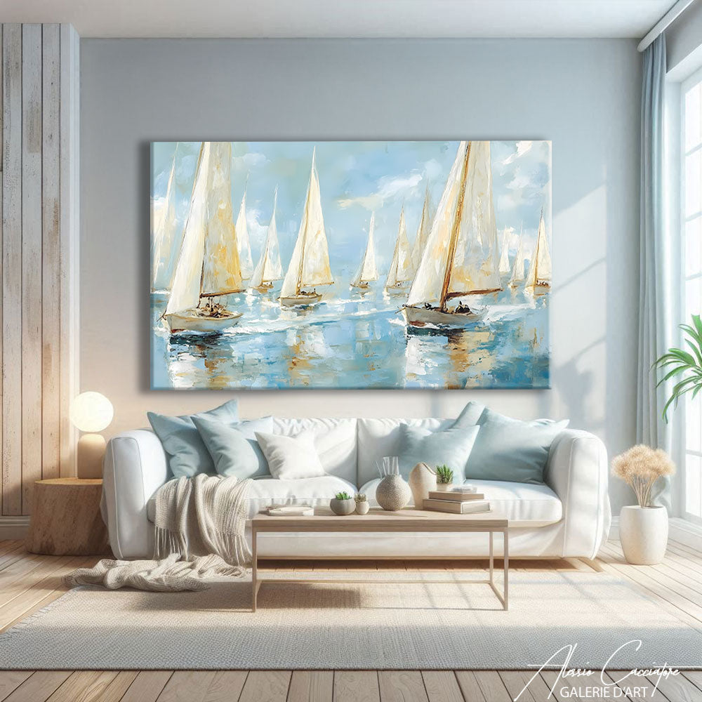 TABLEAU MARINE ABSTRAIT