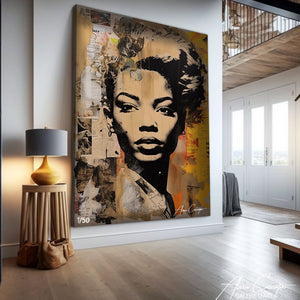 tableau street art femme