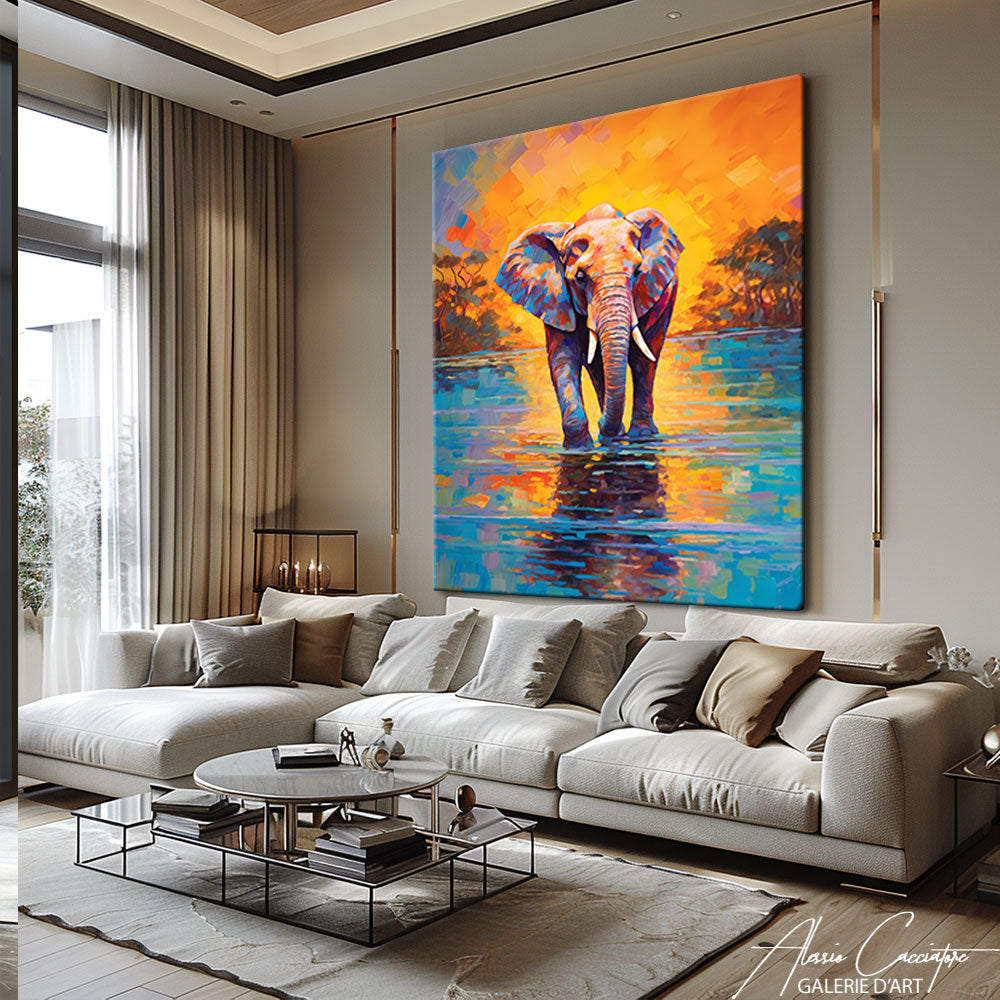 tableau elephant peinture 