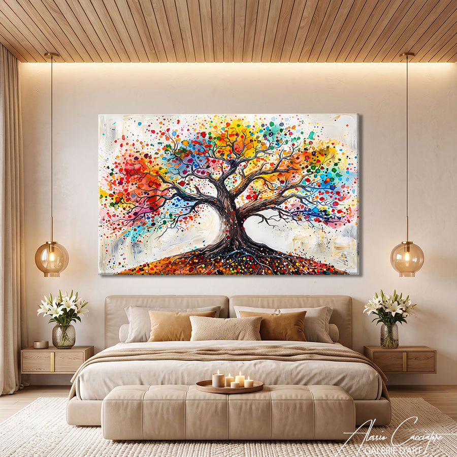 TABLEAU ARBRE DE VIE BLANC – mise en situation