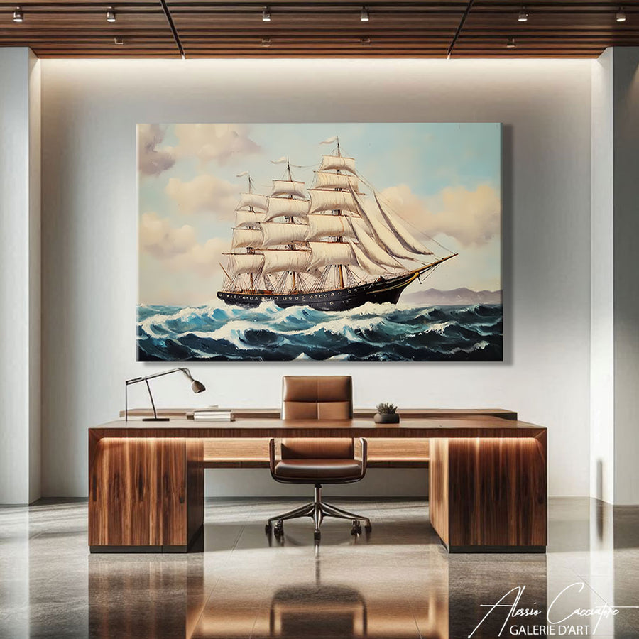 TABLEAU ANCIEN MARINE – mise en situation
