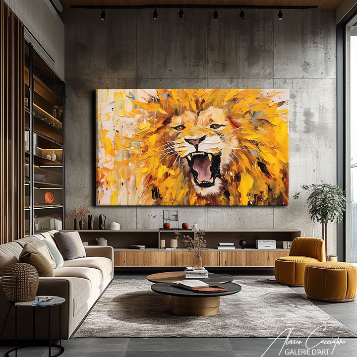 peinture lion art