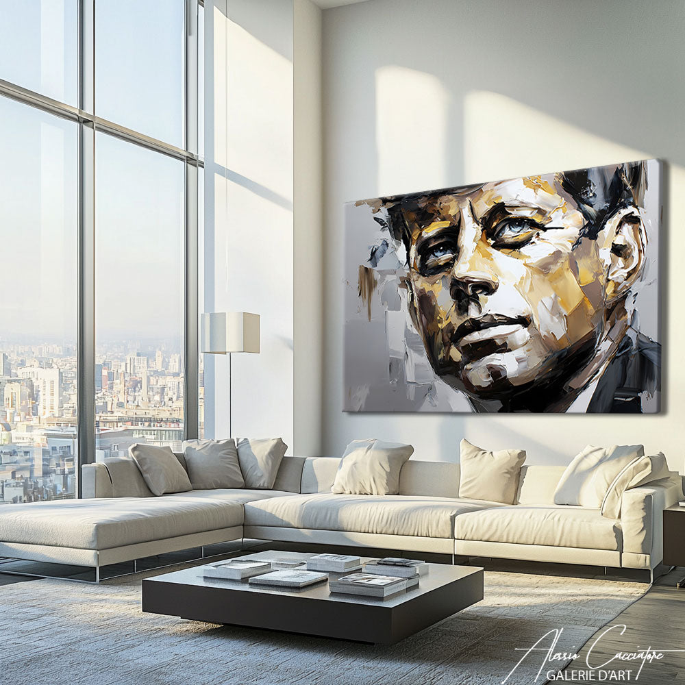 Tableau Abstrait Gris