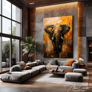 peinture éléphant abstrait 