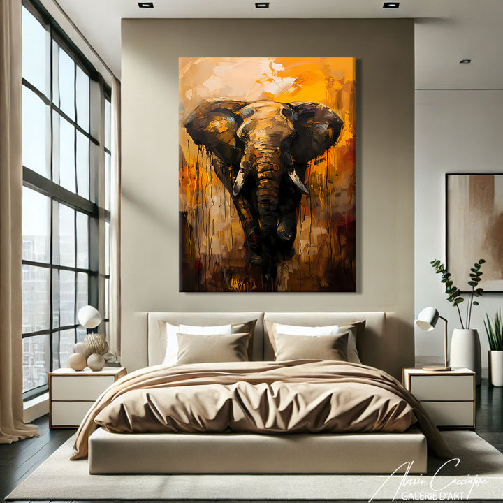 tableau elephant peinture