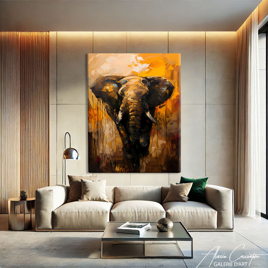 tableau avec éléphant – mise en situation