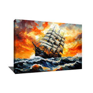 TABLEAU MARINE COUCHER DE SOLEIL