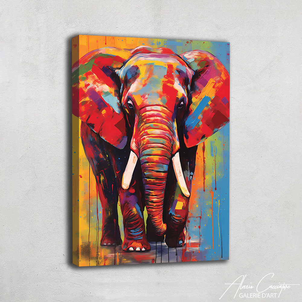 tableau peinture acrylique elephant 