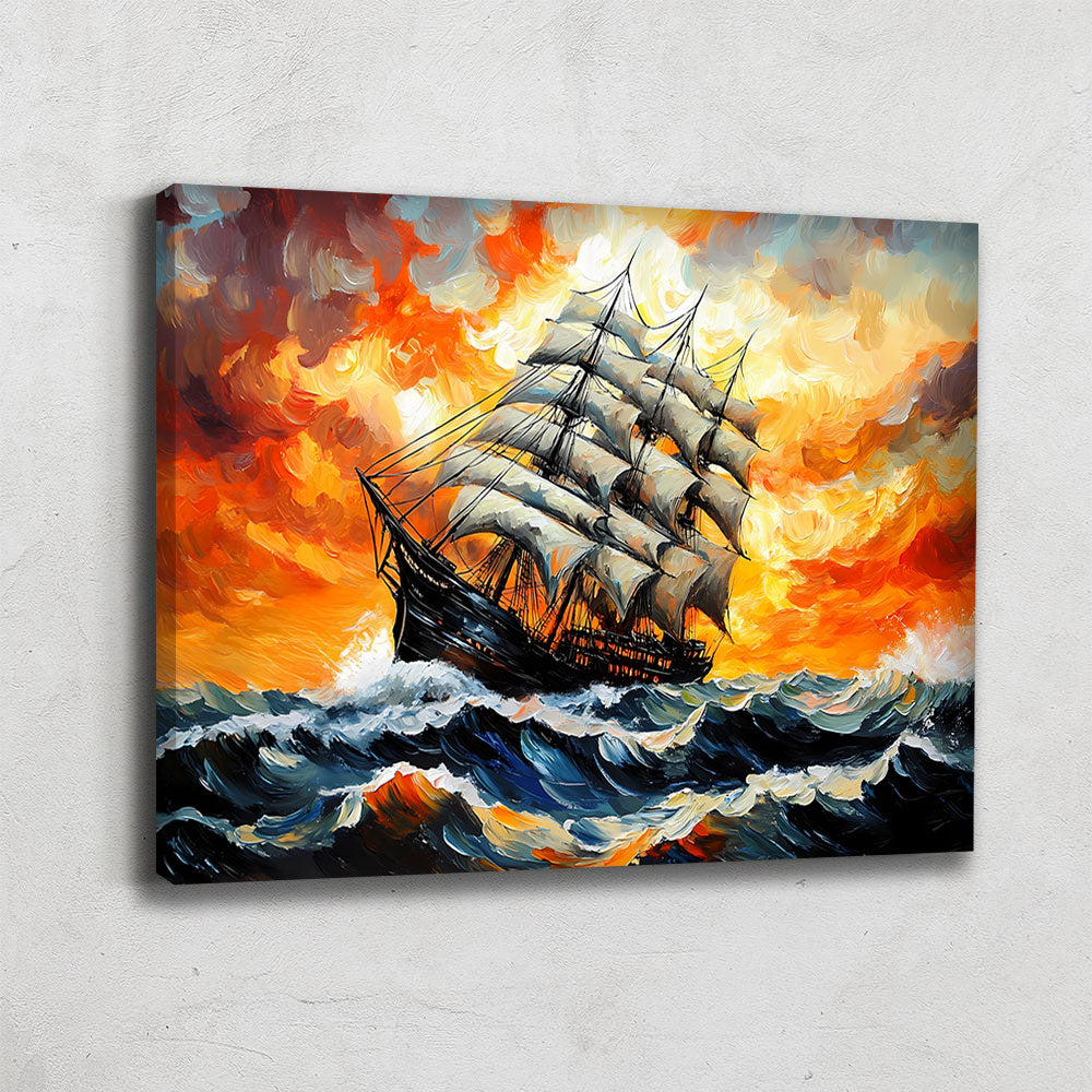 TABLEAU MARINE COUCHER DE SOLEIL