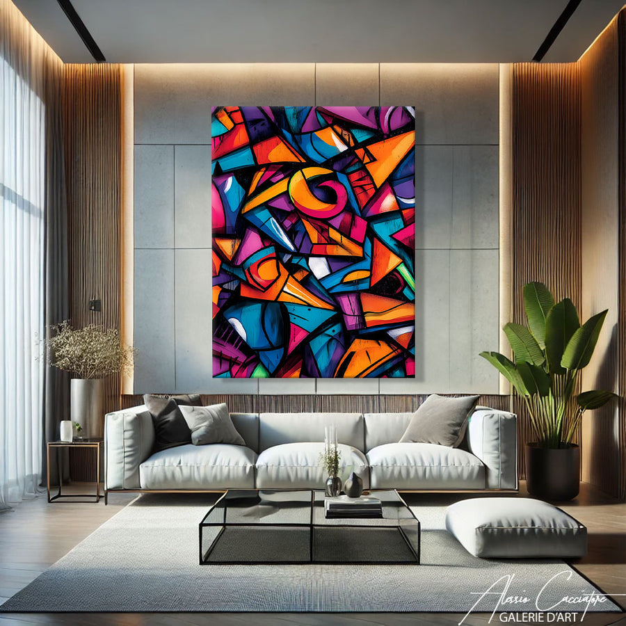 Grand Tableau Décoratif Pour Salon – mise en situation