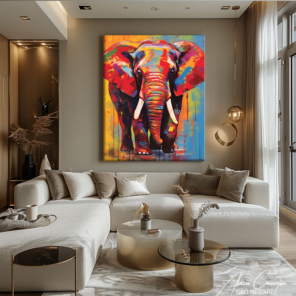 toile peinture elephant 