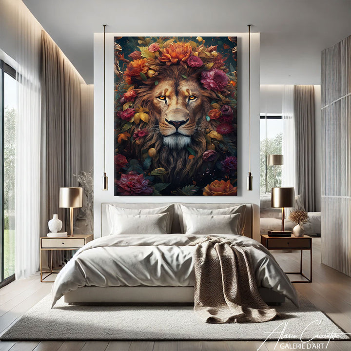 TABLEAU LION COLORÉ
