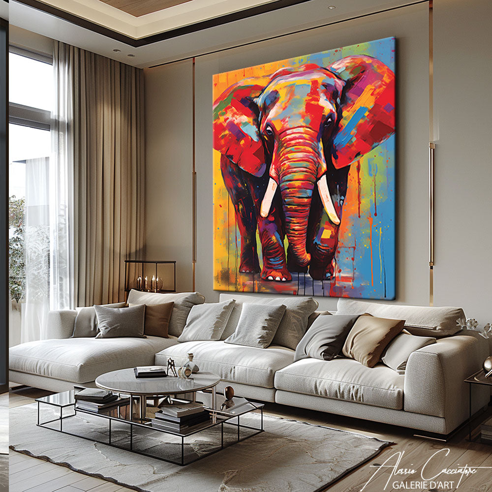 tableau éléphant moderne 