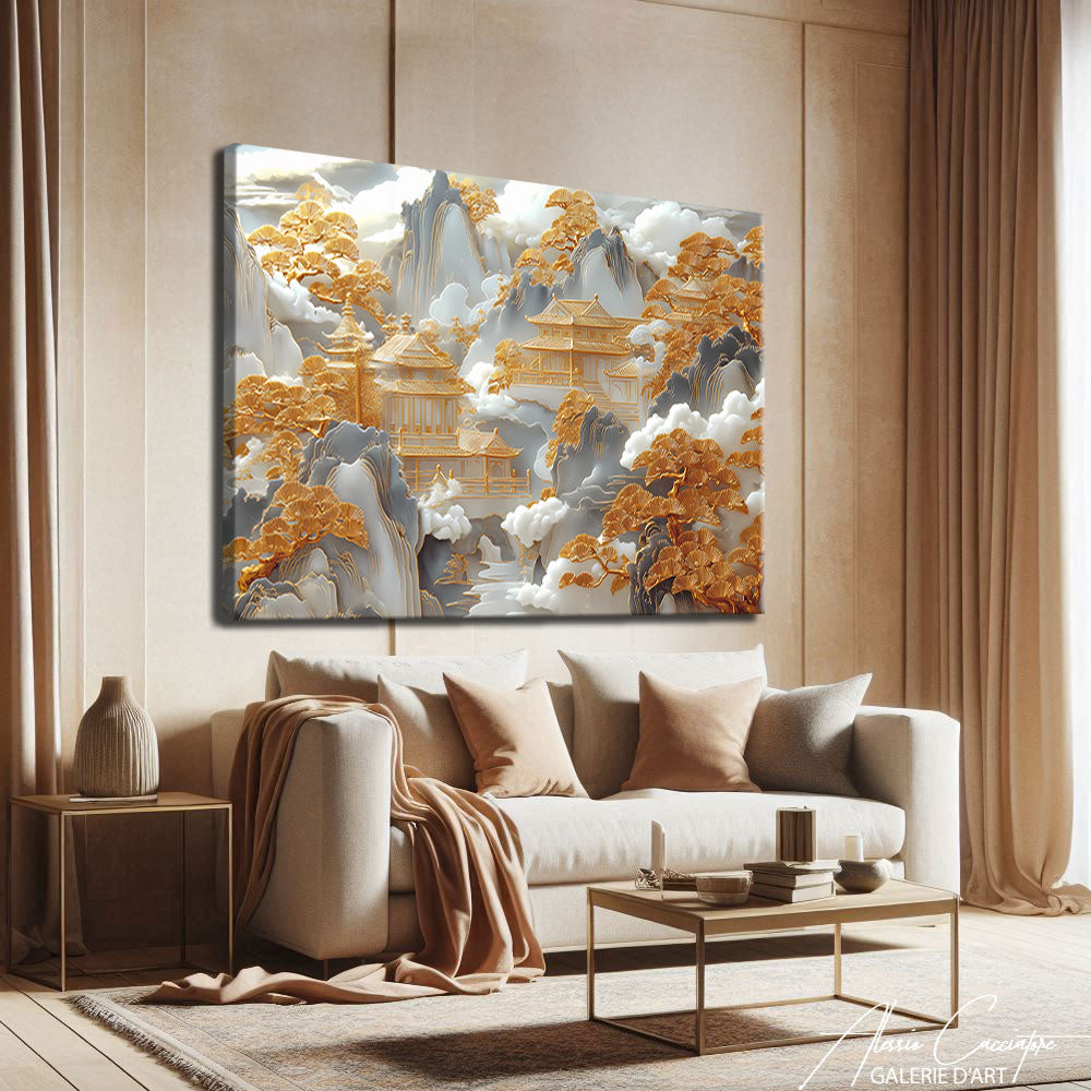 Tableau Abstrait Orange