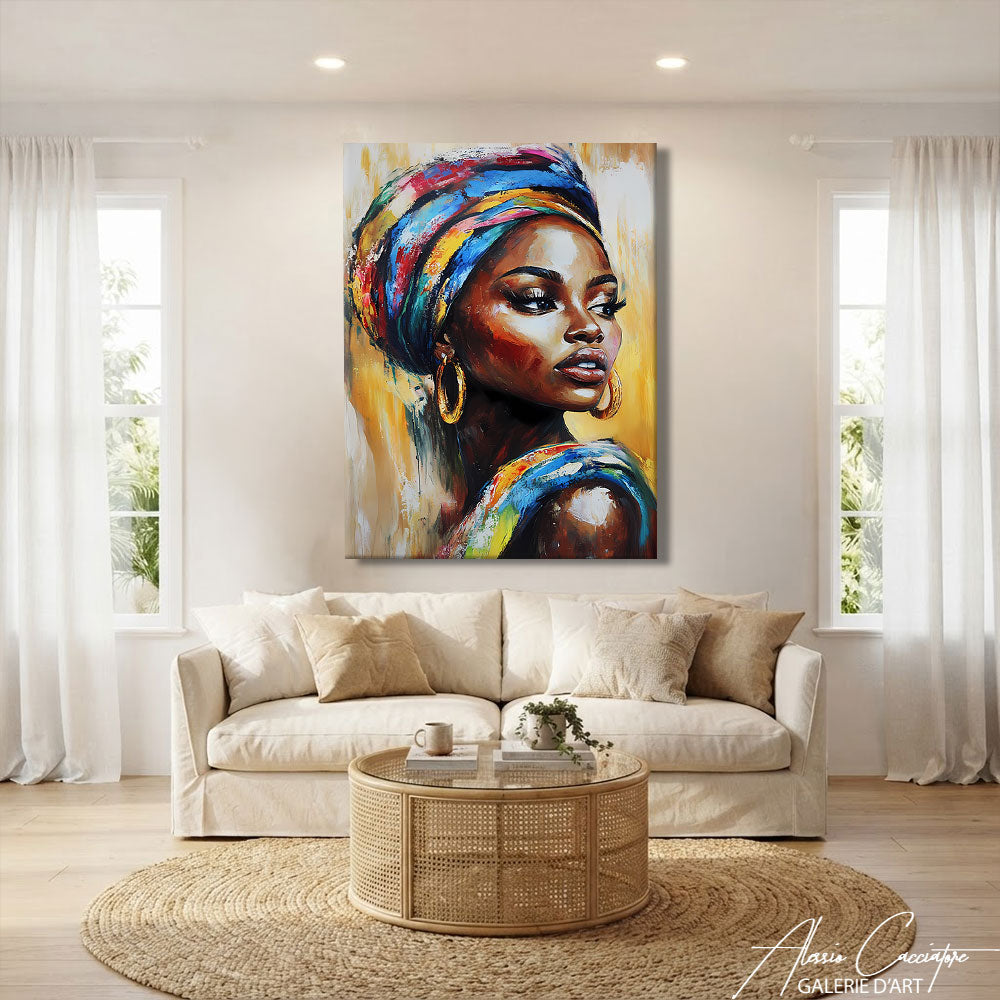 Peinture Tete Femme Africaine