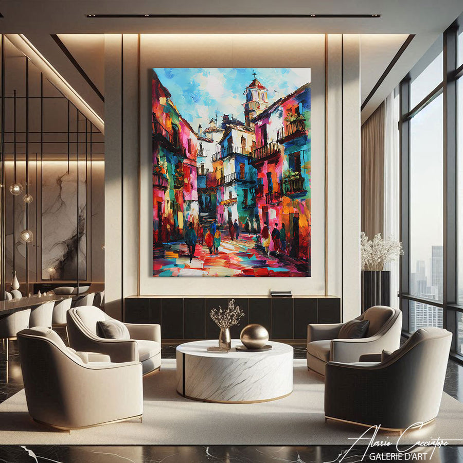 Tableau Moderne Coloré – mise en situation