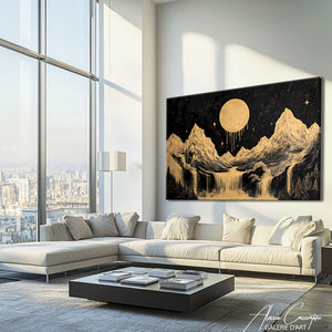 Tableau Abstrait Doré