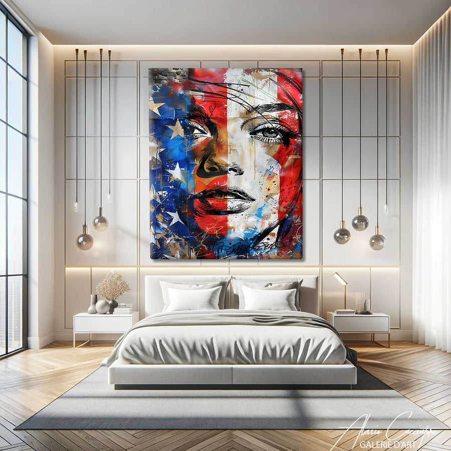 Tableau Drapeau Américain – mise en situation