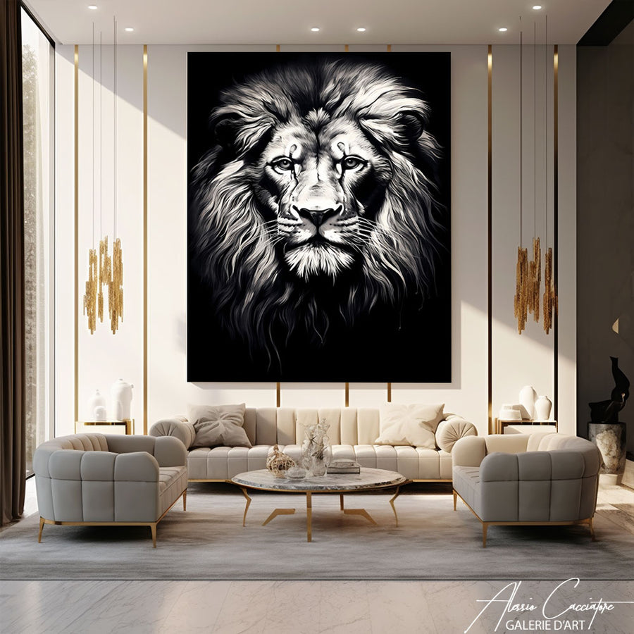 tableau deco lion – mise en situation