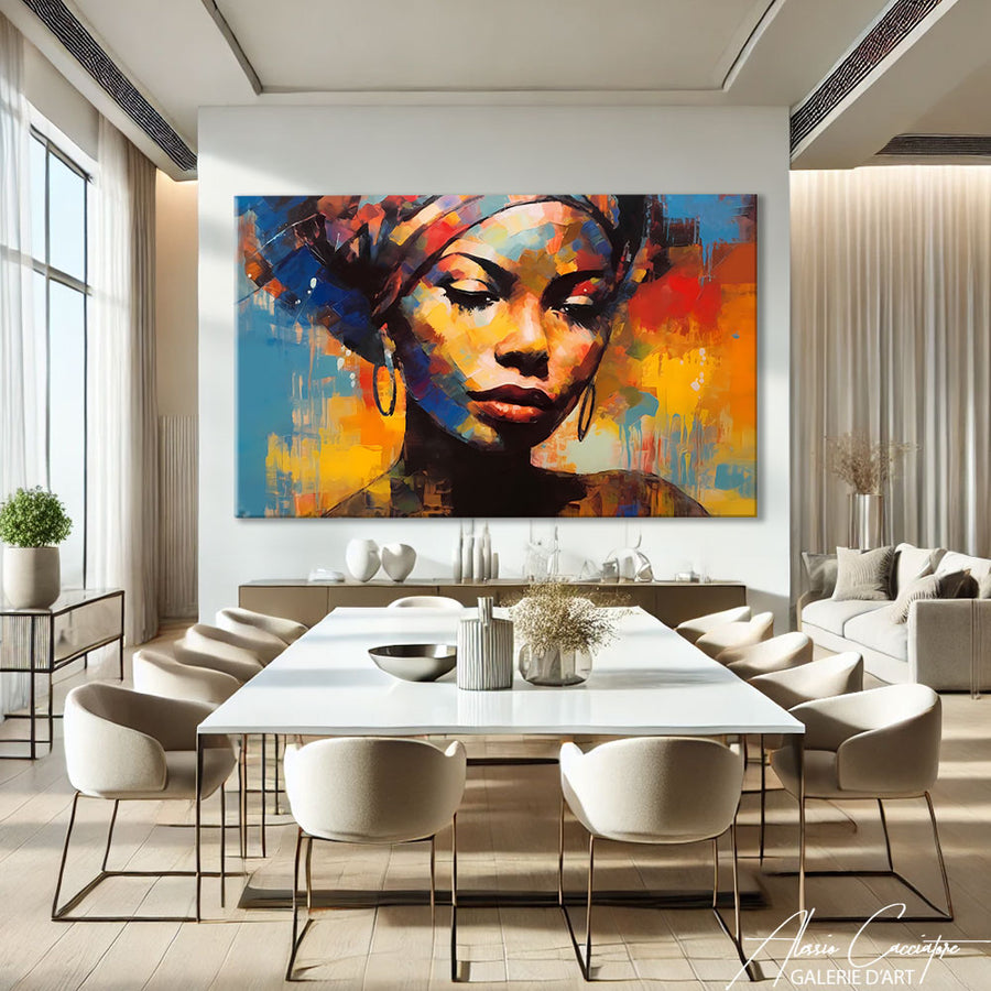 Peinture Visage Femme Afrique – mise en situation