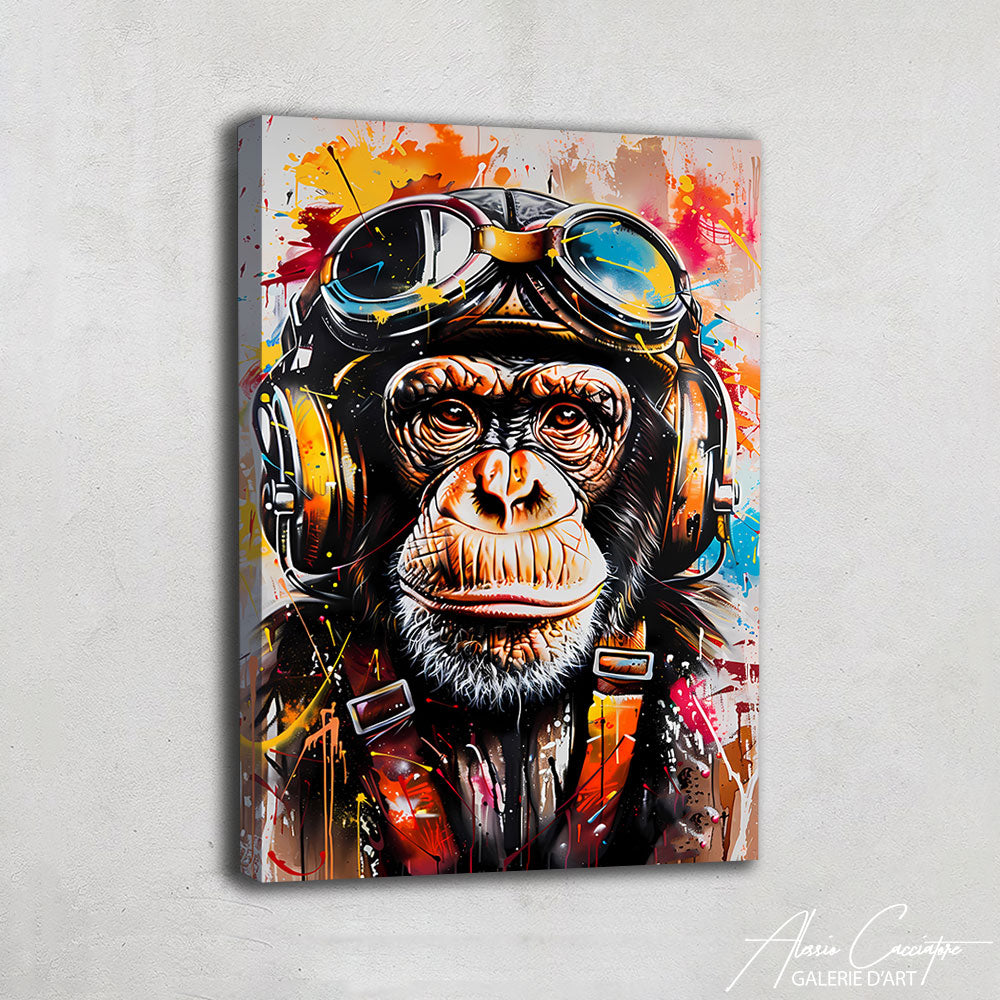 Images sur toile sur cadre 80 x 60 cm singe musique pret a accrocher 4002 Images sur toile sur cadre 80 x 60 cm singe musique pret a accrocher 4002