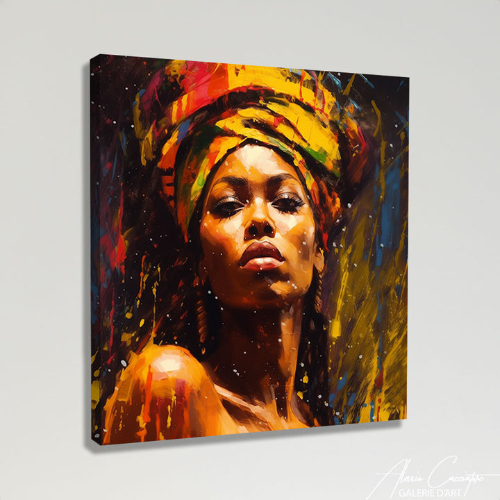 Peinture à l'Huile Femme Africaine