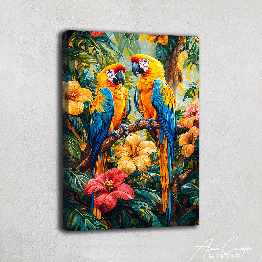 Tableau Perroquet Jungle