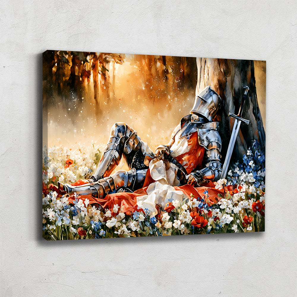 Tableau Chevalier Aux Fleurs