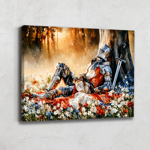 Tableau Chevalier Aux Fleurs