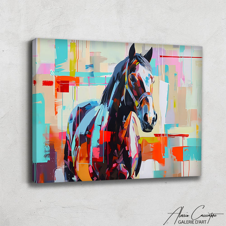 tableau cheval colore