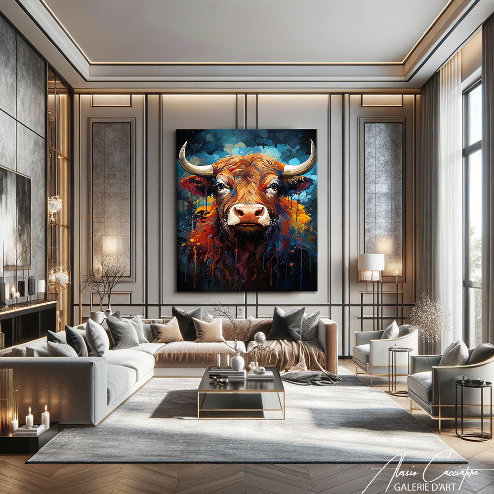 Peinture Vache Highland