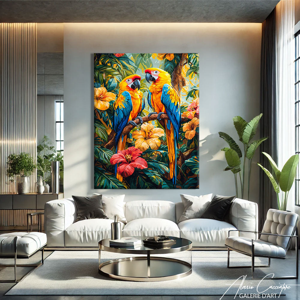 Tableau Perroquet Jungle