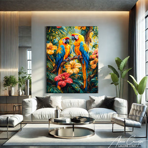 Tableau Perroquet Jungle