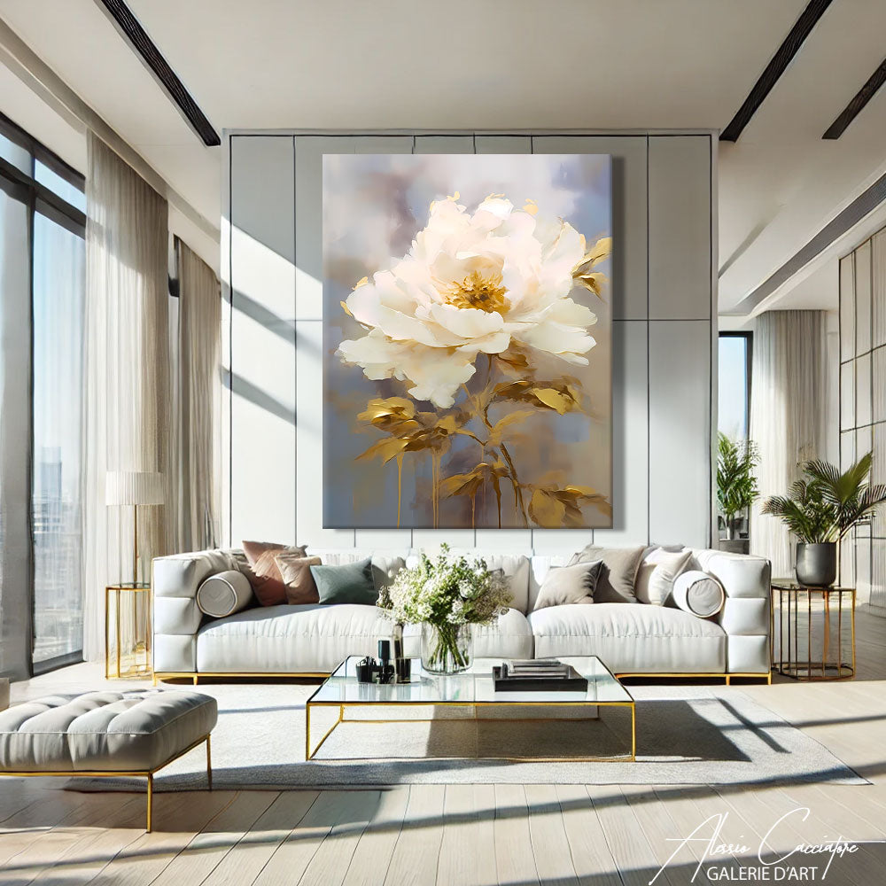 TABLEAU PIVOINES BLANCHES