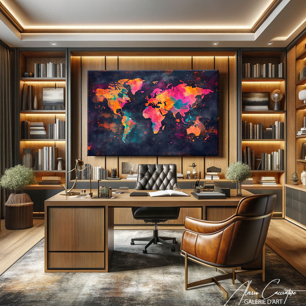 Tableau Carte du Monde design