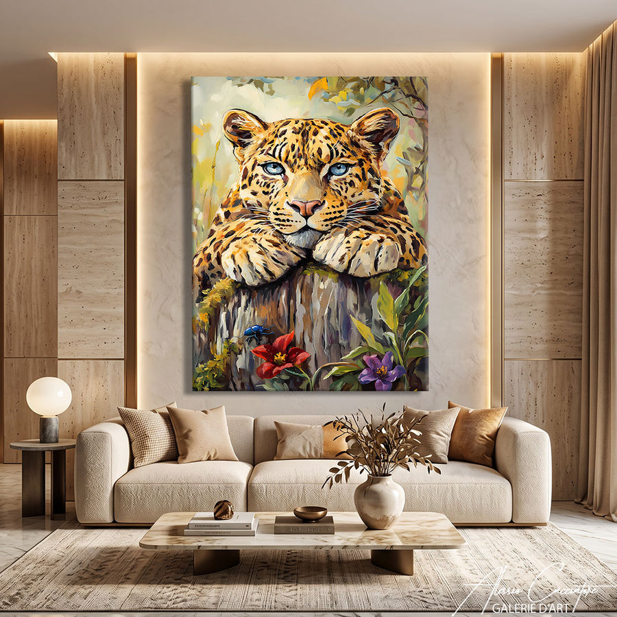 Peinture Decoration Murale Tableau Leopard – mise en situation