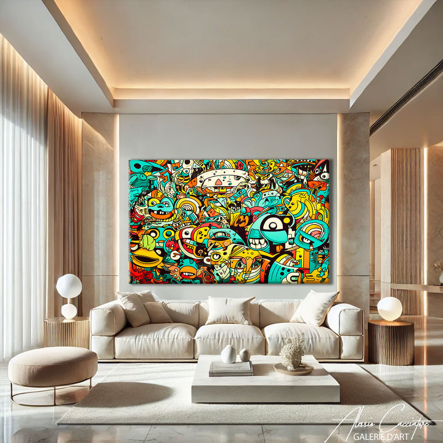 Tableau Street Art Cadre – mise en situation