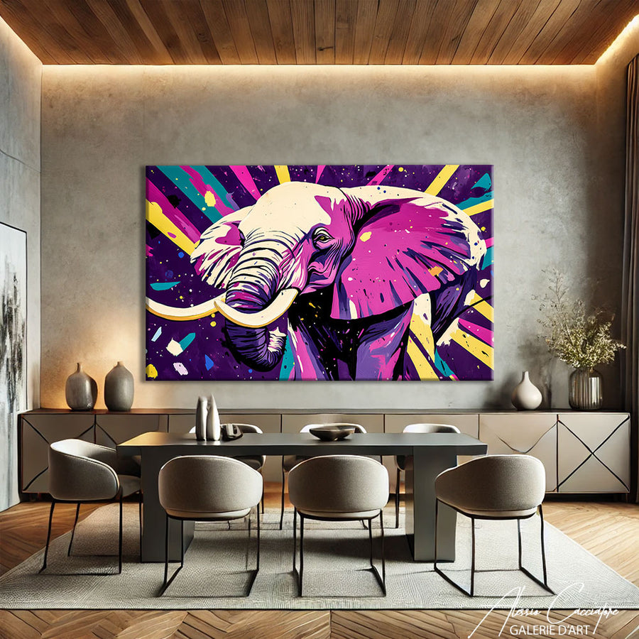 Cadre Mural Éléphant – mise en situation