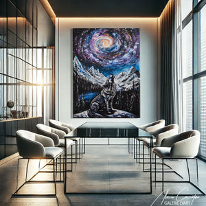 tableau loup abstrait