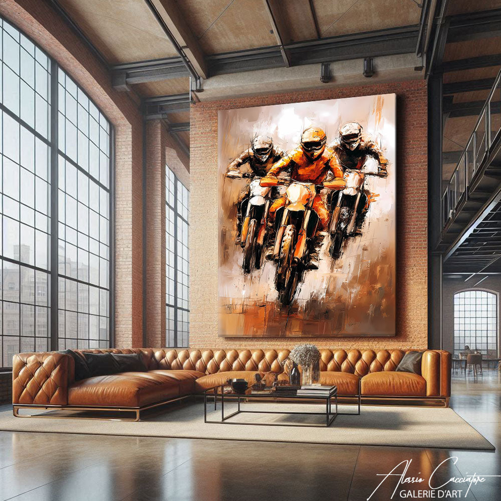 Tableau Peinture Moto