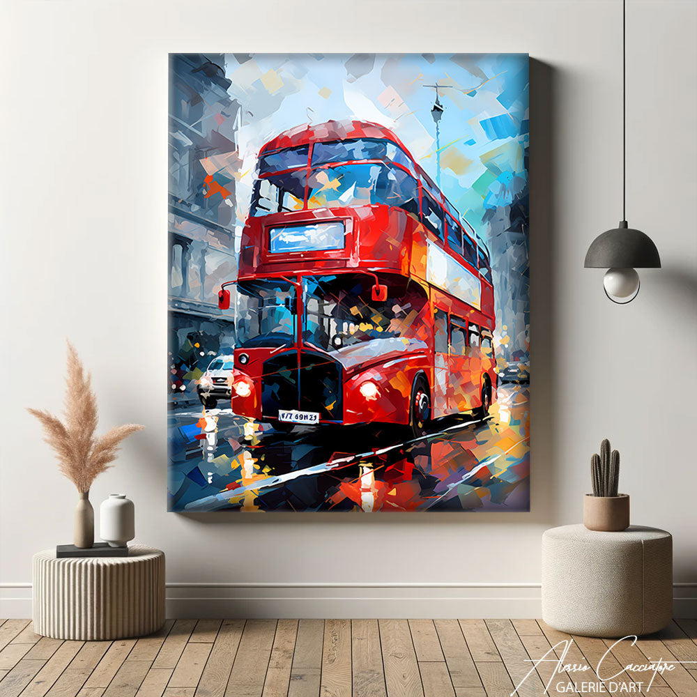 tableau londres bus rouge