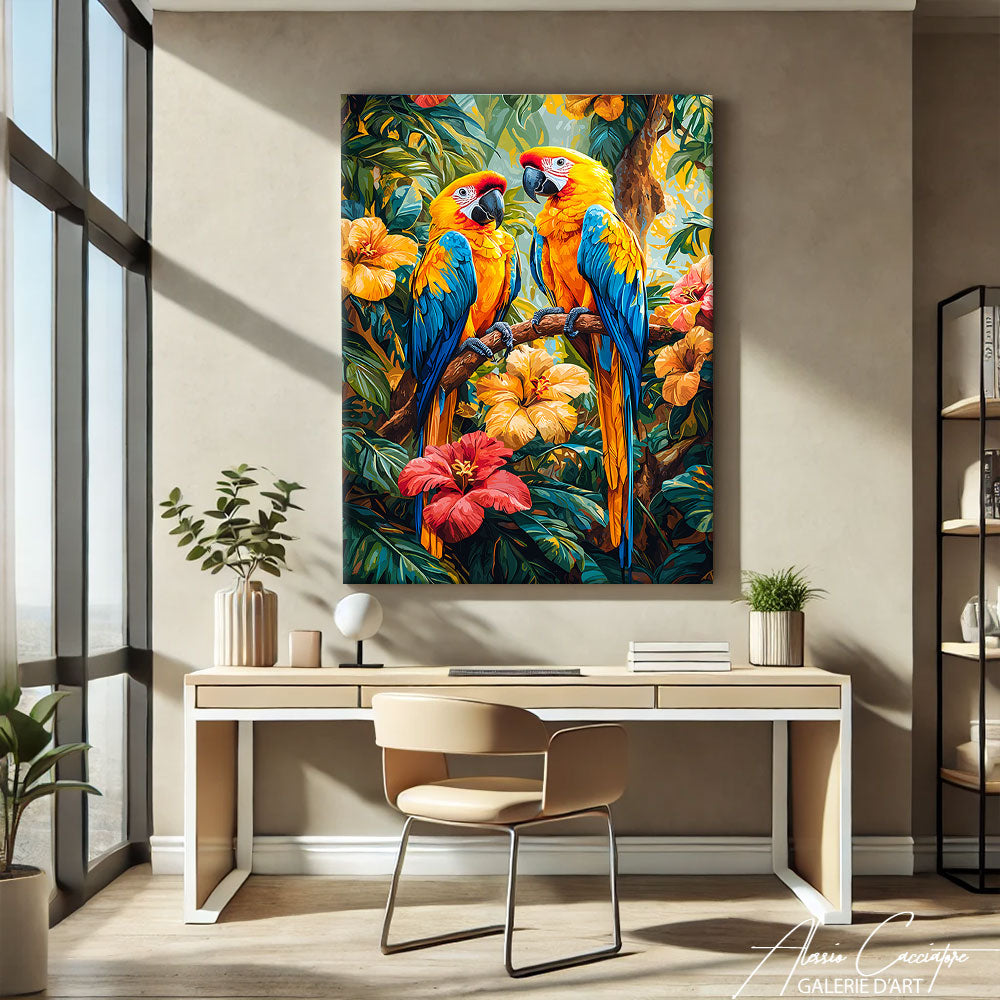 Peinture Perroquet sur Toile
