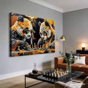Affiche Panda Peinture Acrylique