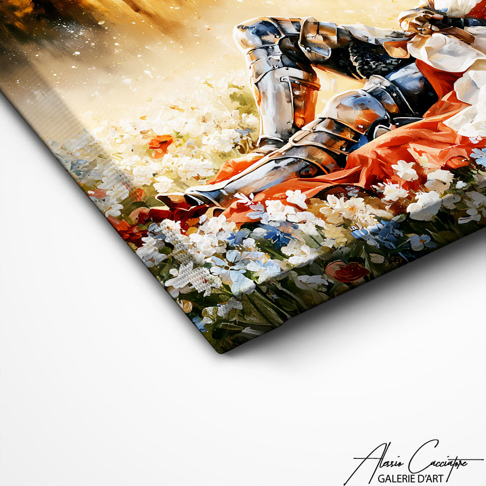 Art Mural Chevalier Aux Fleurs