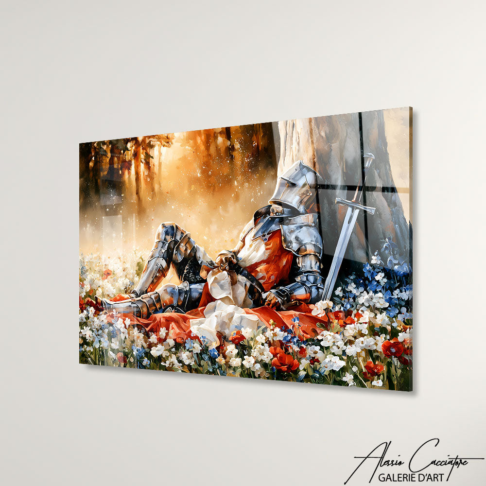 Cadre Chevalier Aux Fleurs