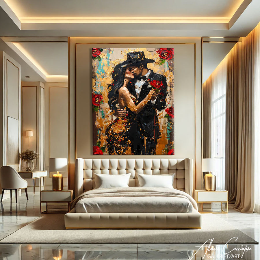 tableau Couple Enlacé – mise en situation