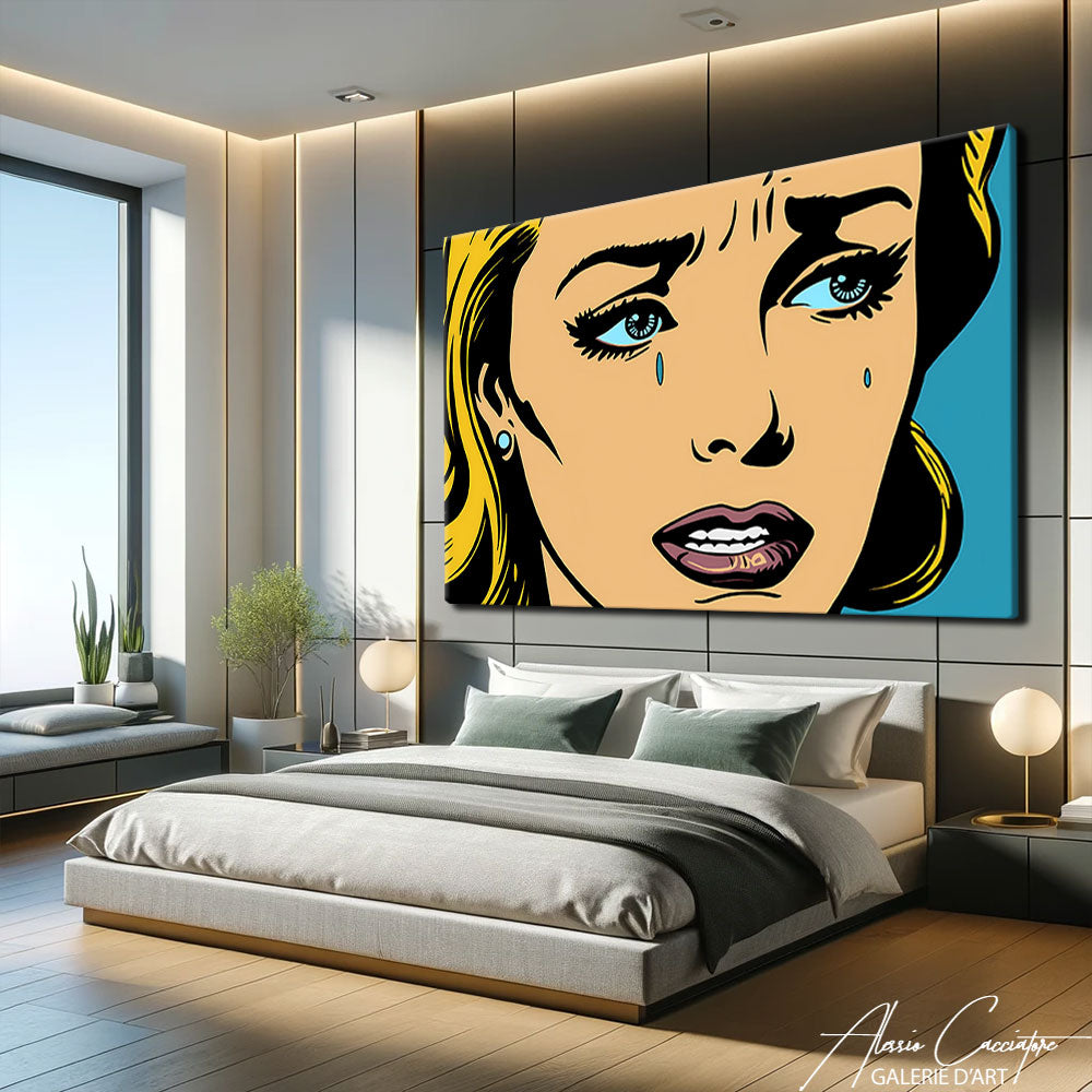 Tableau Pop Art Visage Coloré